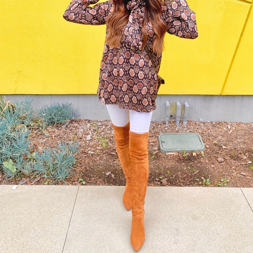 Goodnight Macaroon Thigh High Chestnut Boots